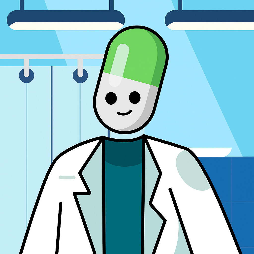 Doctor Pump - The pill-headed doctor mascot